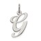 Sterling Silver Medium Script Initial Letter G Charm Jewerly 18mm x 13mm
